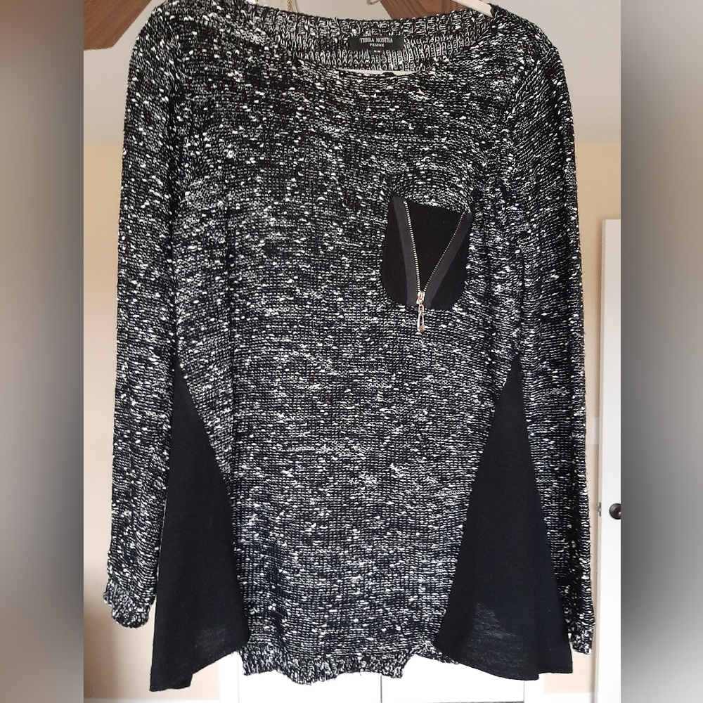 TERRA NOSTRA - Light knit sweater - Black and white - Size:  M